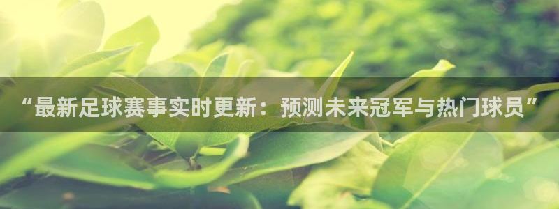 意昂4官网：“最新足球赛事实时更新：预测未来冠军与热门球员”